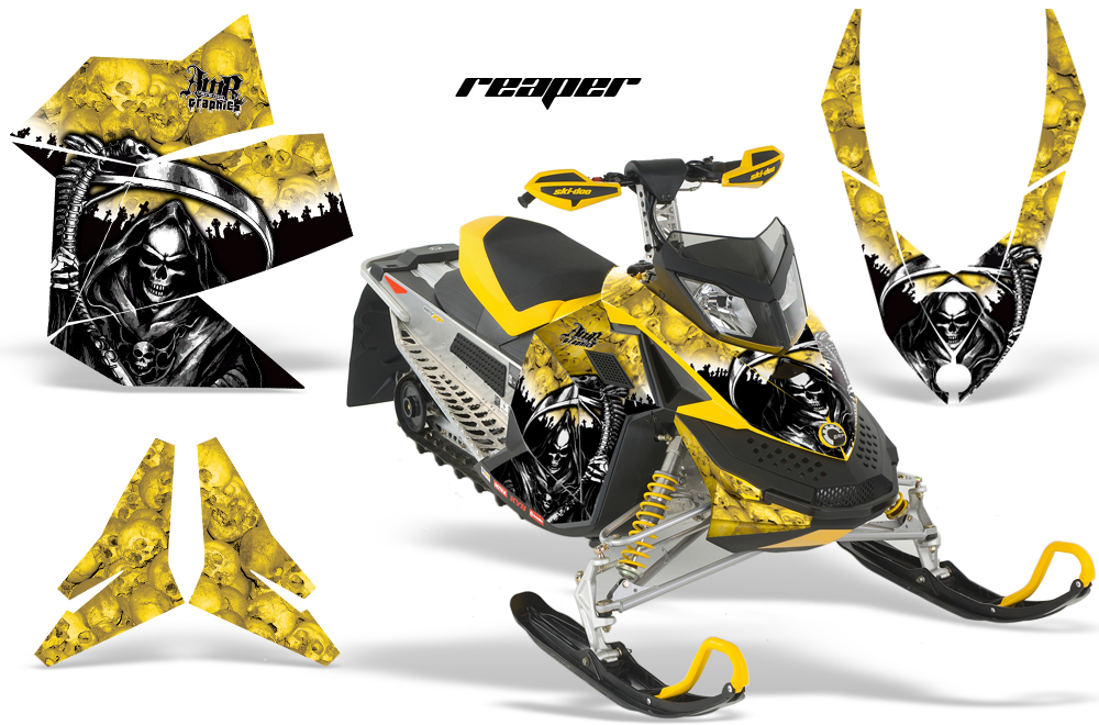 Skidoo REV XP Graphics Kit YELLOW Reaper